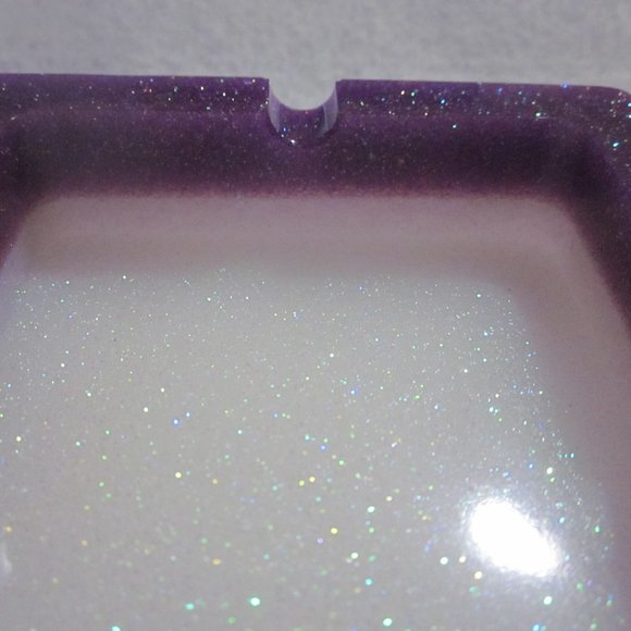 Purple and White Shimmer Trinket Bowl / Ashtray - Picture 3 of 4